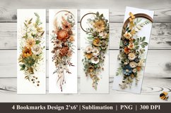 Flower Arrangements Bookmarks Sublimation Design Product Image 1