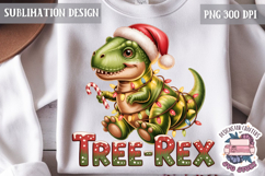 Christmas Dinosaur Funny Quote Sublimation design Tshirt Product Image 1