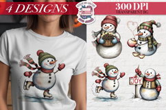 Funny Christmas Snowman Clipart Sublimation 4 PNG Product Image 1