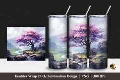 Bougainvillea tree Tumbler Wrap Sublimation Design 1 Product Image 1