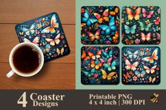 Butterfly Pattern Coaster Sublimation Designs Product Image 1