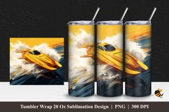 Speed Boat Tumbler Wrap Sublimation Design 1 Product Image 1