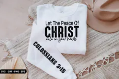 Let The Peace Of Christ - Christian Sleeve T-Shirt Design Product Image 2