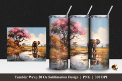Wild Elephants Tumbler Wrap Sublimation Design 1 Product Image 1