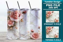 3D Rose Tumbler 20oz skinny wrap design, Tumbler design Product Image 1