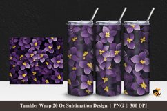 Yellow Purple Tumbler Wrap Sublimation Design 1 Product Image 1