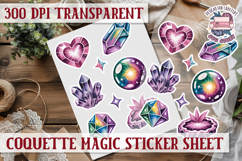 Coquette Magic sticker sheet Flowers Scrapbook PNG Bows Product Image 1