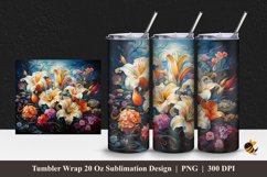 Flower Beauty Tumbler Wrap Sublimation Design 1 Product Image 1