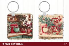 New Year Keychain PNG, New Year Sublimation Product Image 1