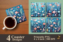 Marine Biota Coaster Sublimation Designs Product Image 1