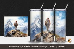 Mountain Climbing Tumbler Wrap Sublimation Design 1 Product Image 1