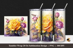 Sweet Rose Tumbler Wrap Sublimation Design 1 Product Image 1