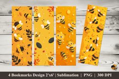 Sweet Bees Bookmarks Sublimation Design Product Image 1