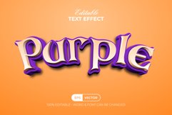 Purple 3D Editable Text Effect Curved Style Product Image 1