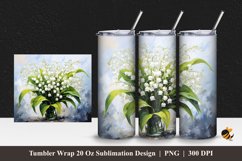Lily of The Valley Tumbler Wrap Sublimation Design 1 Product Image 1