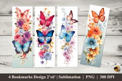 Butterfly Smile Bookmarks Sublimation Design Product Image 1