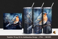 Robin Bird Tumbler Wrap Sublimation Design 1 Product Image 1