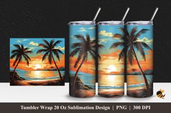 Beach Panorama Tumbler Wrap Sublimation Design 1 Product Image 1
