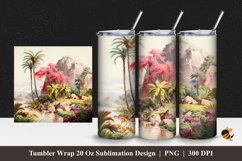 Palm And Nature Tumbler Wrap Sublimation Design 1 Product Image 1