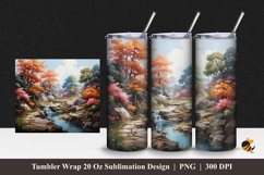 Small River Tumbler Wrap Sublimation Design 1 Product Image 1