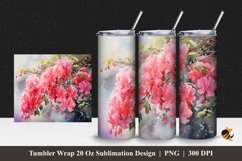 Blooms Flower Tumbler Wrap Sublimation Design 1 Product Image 1