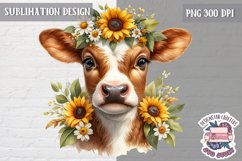 Cute Animal Sublimation Design PNG Spring Flowers Product Image 1
