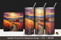 Painting Wheat Field Tumbler Wrap Sublimation Design 1 Product Image 1
