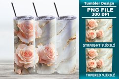 3D Rose Tumbler 20oz skinny wrap design, Tumbler design Product Image 1
