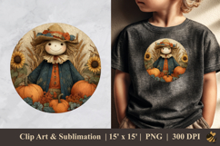 Whimsical Cute Scarecrow DTF Sublimation Clipart 1 Product Image 1