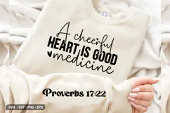 A cheerful Heart Is - Christian Sleeve T-Shirt Design Product Image 1