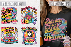 Book Lovers Quote Colorful Clipart PNG Sublimation 4 Designs Product Image 1