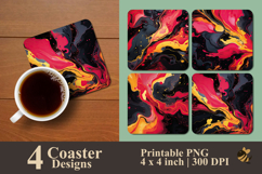 Electric Coral Storm Coaster Sublimation Design Product Image 1