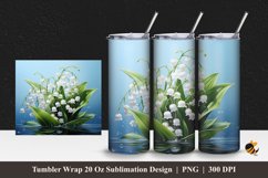 Lily Valley Tumbler Wrap Sublimation Design 1 Product Image 1
