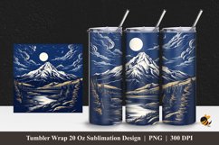 Mountain Landscape Tumbler Wrap Sublimation Design 1 Product Image 1