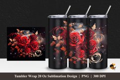 Smoky Rose Tumbler Wrap Sublimation Design 1 Product Image 1