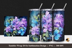Bougainvillea Flower Tumbler Wrap Sublimation Design 1 Product Image 1