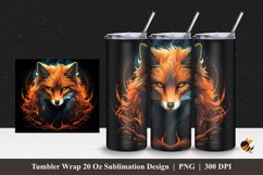 Flame Fox Tumbler Wrap Sublimation Design 1 Product Image 1