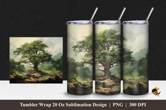 Painting Tree Tumbler Wrap Sublimation Design 1 Product Image 1
