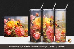 Sweet Bee Tumbler Wrap Sublimation Design 1 Product Image 1