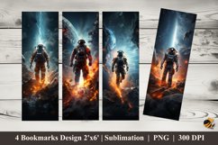 Space Astronaut Bookmarks Sublimation Design Product Image 1