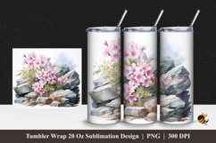 Flowering Stone Tumbler Wrap Sublimation Design 1 Product Image 1