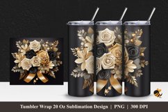 Futuristic Flower Tumbler Wrap Sublimation Design 1 Product Image 1