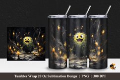 Happy Monster Tumbler Wrap Sublimation Design 1 Product Image 1