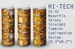 Tumbler Straight 20 OZ Sublimation Hi-Tech Wrap Design Product Image 1