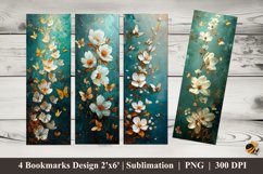 Oil Painting Flowers Bookmarks Sublimation Design Product Image 1