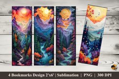 Forest Mountains Bookmarks Sublimation Design Product Image 1
