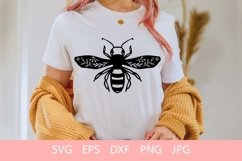 Bee With Flowers File SVG Product Image 1
