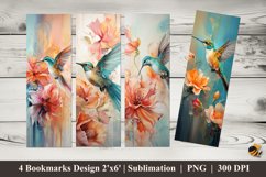 Hummingbird Pastel Bookmarks Sublimation Design Product Image 1