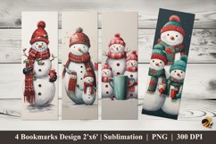Snow Family Bookmarks Sublimation Design Product Image 1