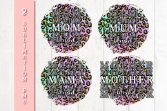 Blessed Mom Quotes Leopard Sublimation PNG Bundle Product Image 1